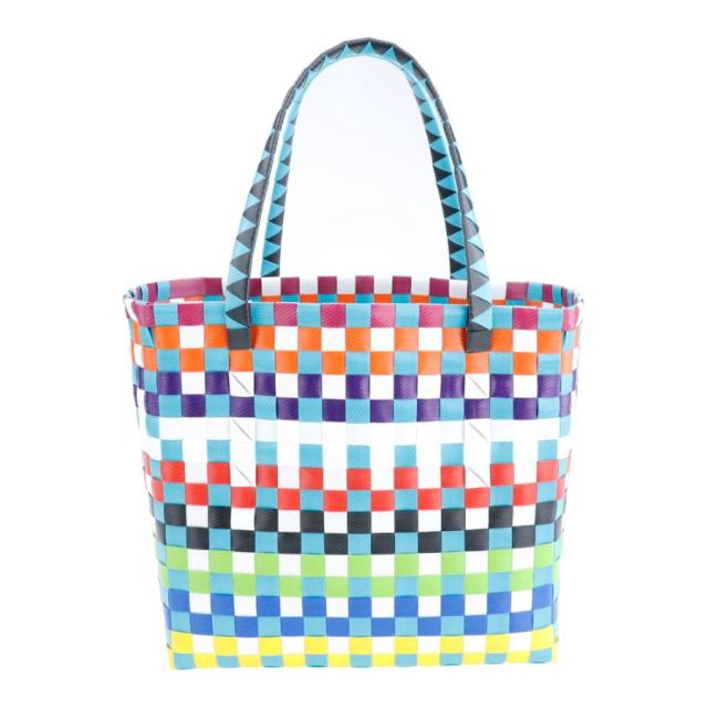 MARNI フラワーカフェ ストライプバッグ カゴバッグ マルニフラワー